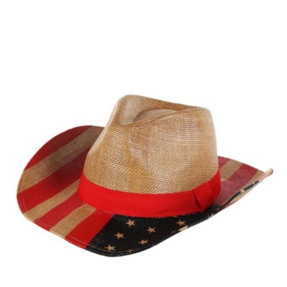 Twig & Arrow MENS  Cowboy Hat USA American Vintage Flag  NEW/NWT - Picture 4 of 8